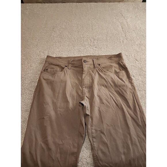 MEN’S PRANA SLIM FIT LOGO PANTS SIZE 33x31 LIGHT WEIGHT PACKABLE HICKING STRETCH - Picture 4 of 14